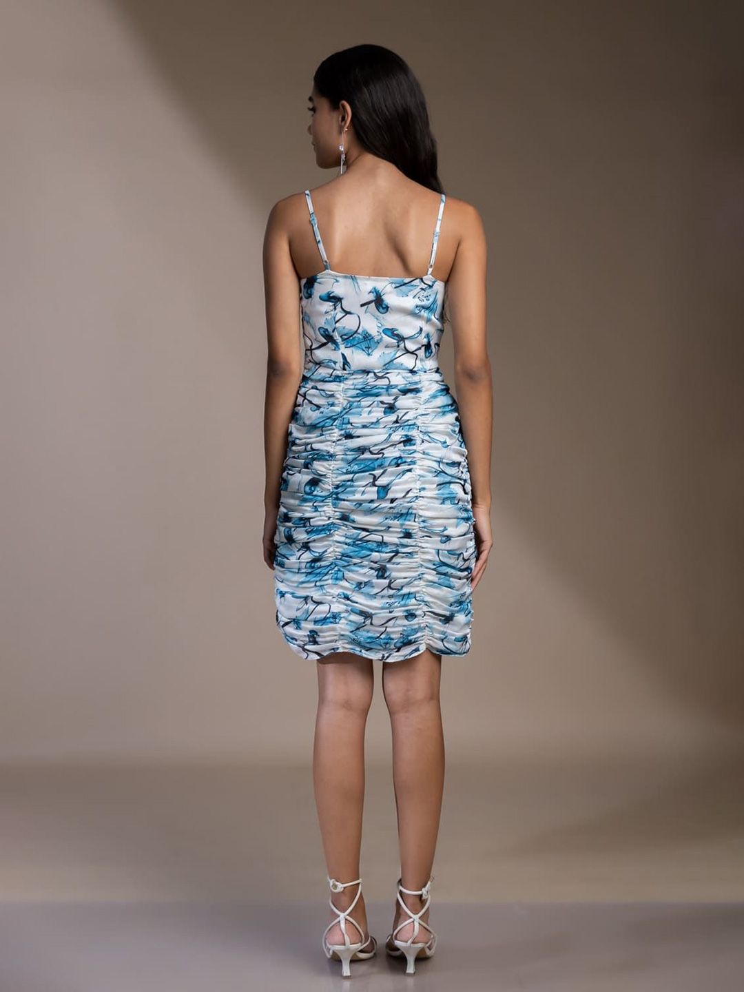 Mamicha Tie and Dye Print Crepe A-Line Dress