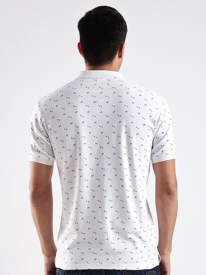 ADRO Conversational Printed Polo Collar Regular Fit Cotton T-shirt