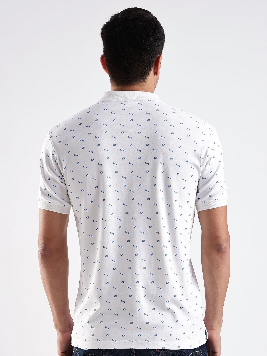 ADRO Conversational Printed Polo Collar Regular Fit Cotton T-shirt
