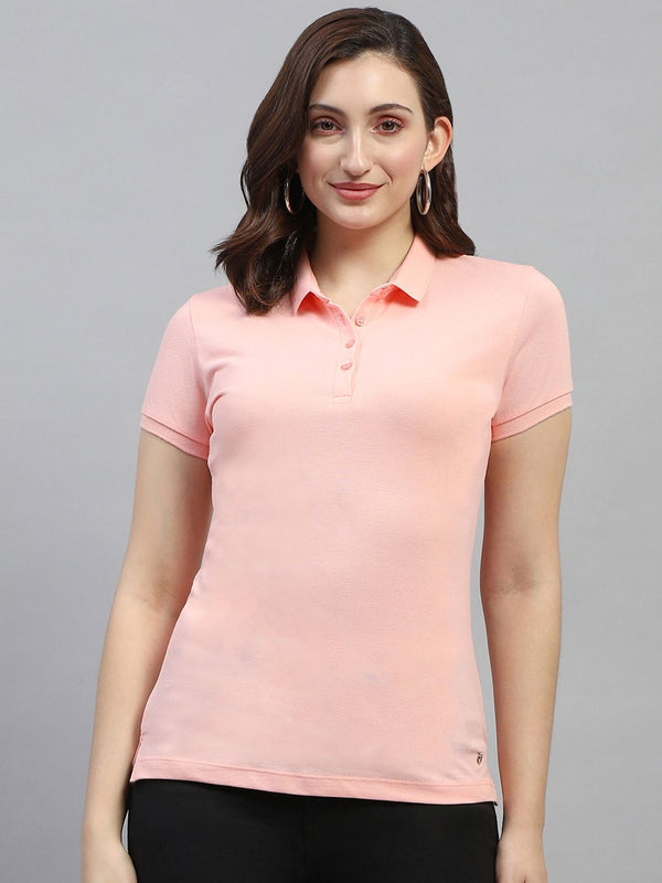 Monte Carlo Women Polo Collar Pure Cotton T-shirt