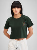 SPYKAR Women Applique Boxy T-shirt