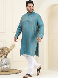 SOJANYA PLUS Plus Size Tenunan Rekaan Kurta Lurus dengan Piyama