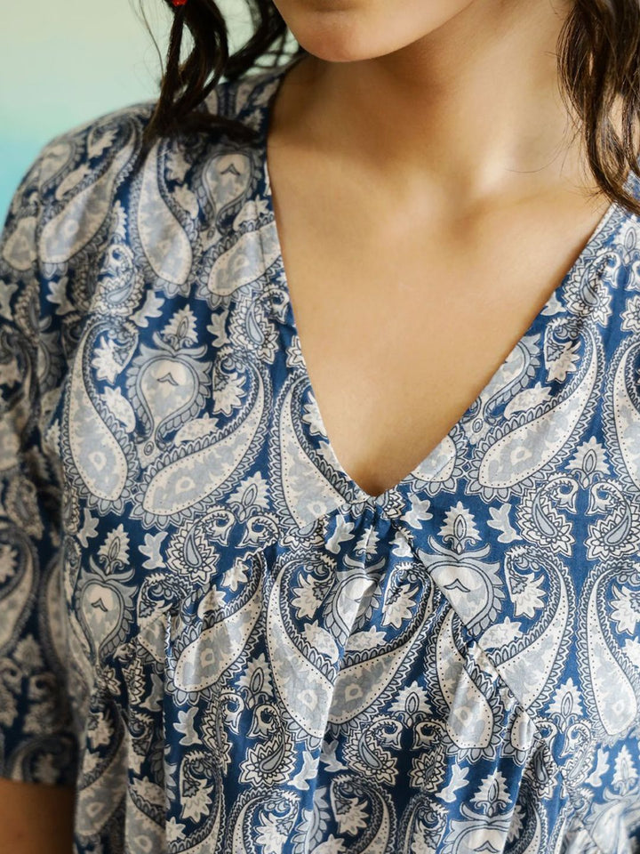 SANSKRUTIHOMES Women Ethnic Motifs Printed Pure Cotton Top