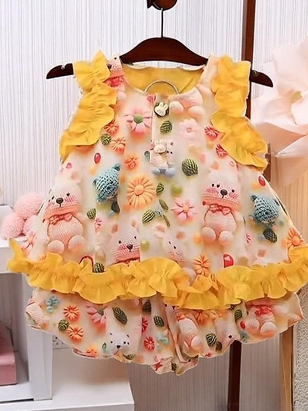 YK Floral Print Fit & Flare Dress