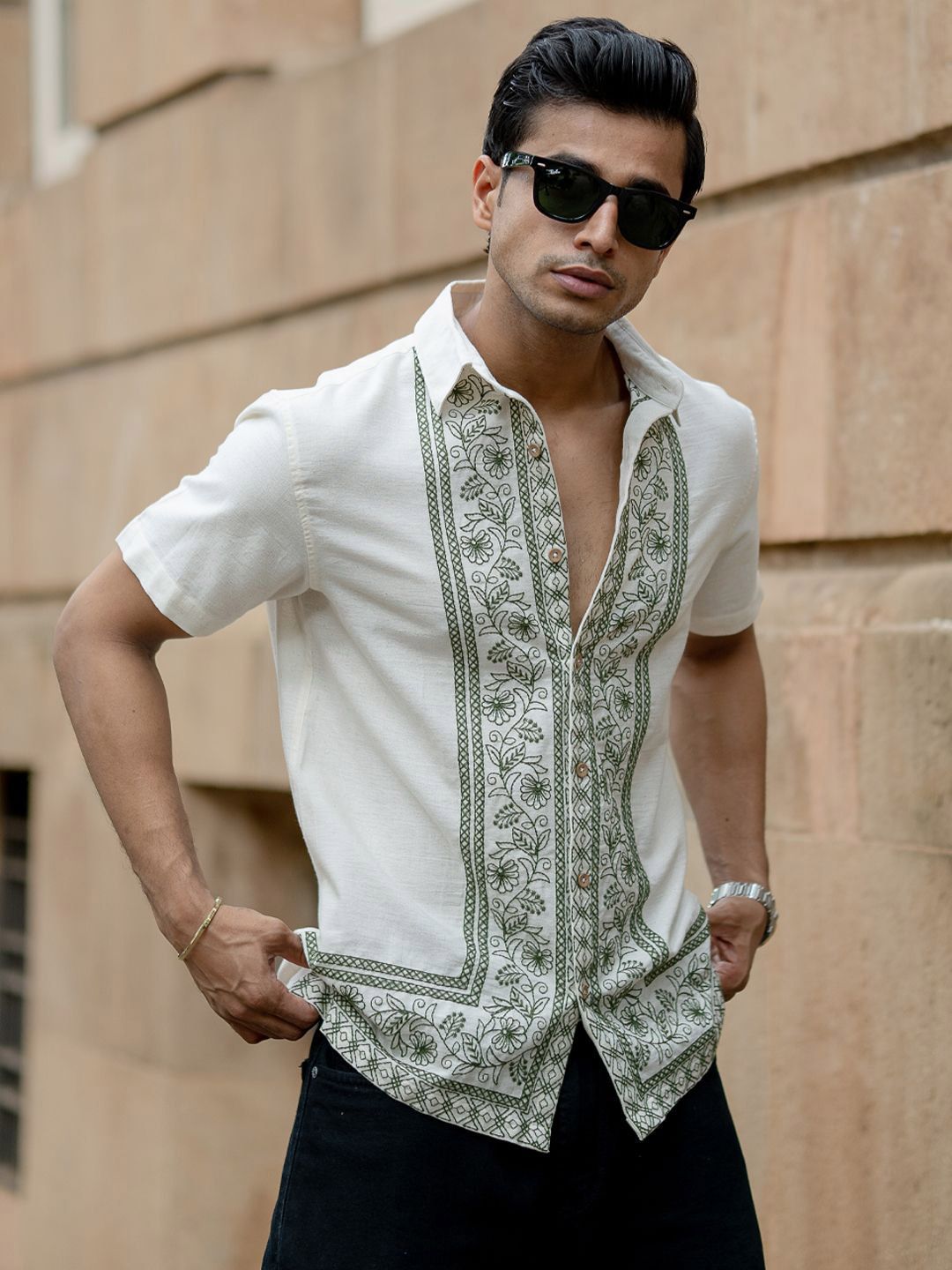 Powerlook Men Ethnic Motifs Printed Spread Collar Casual Shirt