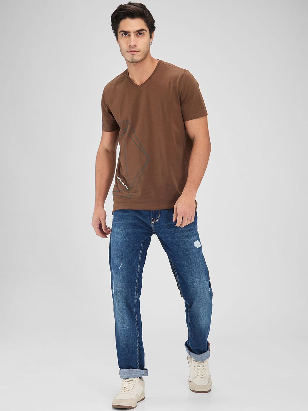 SPYKAR Men Mildly Distressed Light Fade Stretchable Mid-Rise Jeans