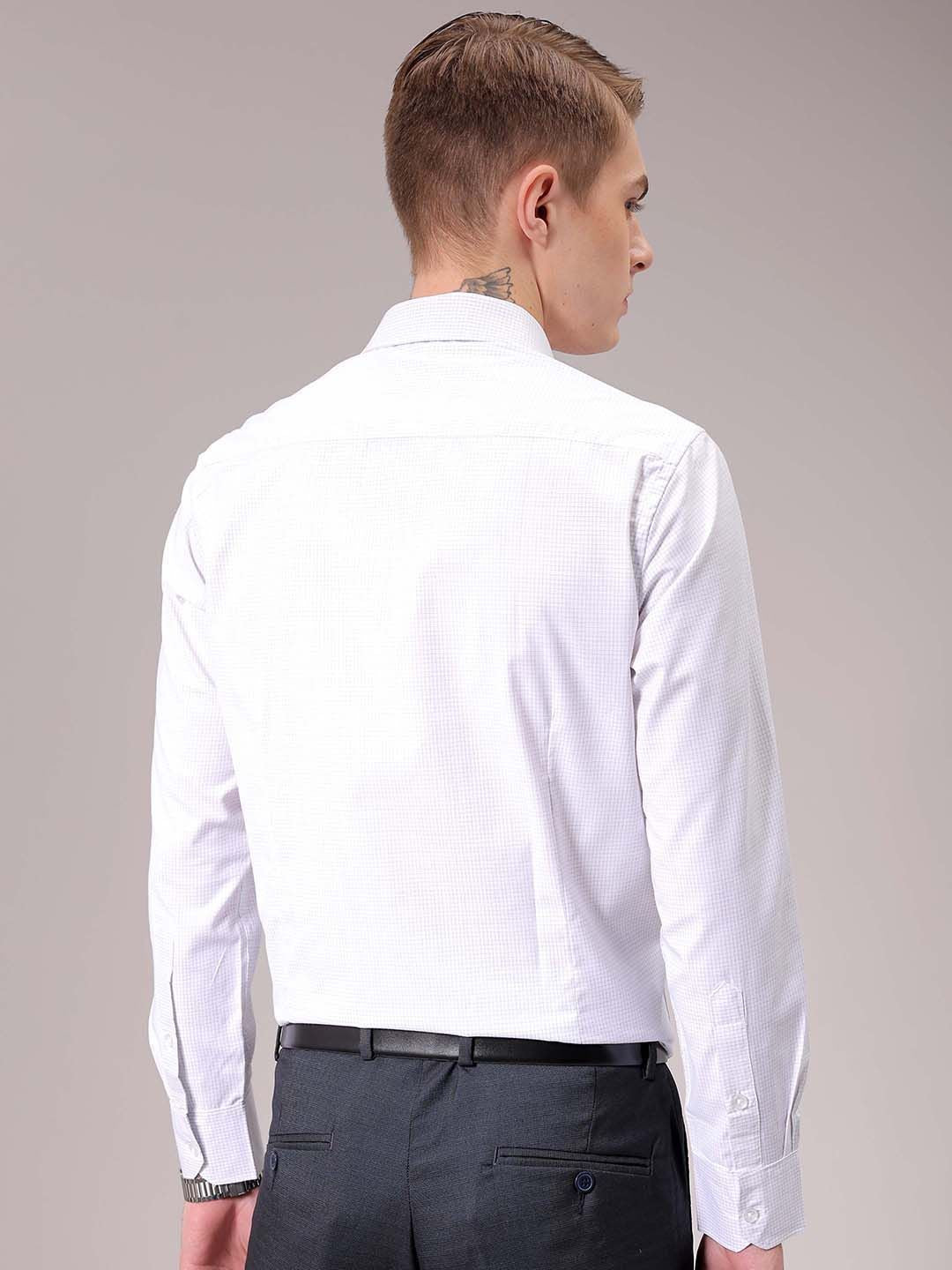 The Indian Garage Co. X Luxe Men Spread Collar Micro Checked Slim Fit Formal Shirt