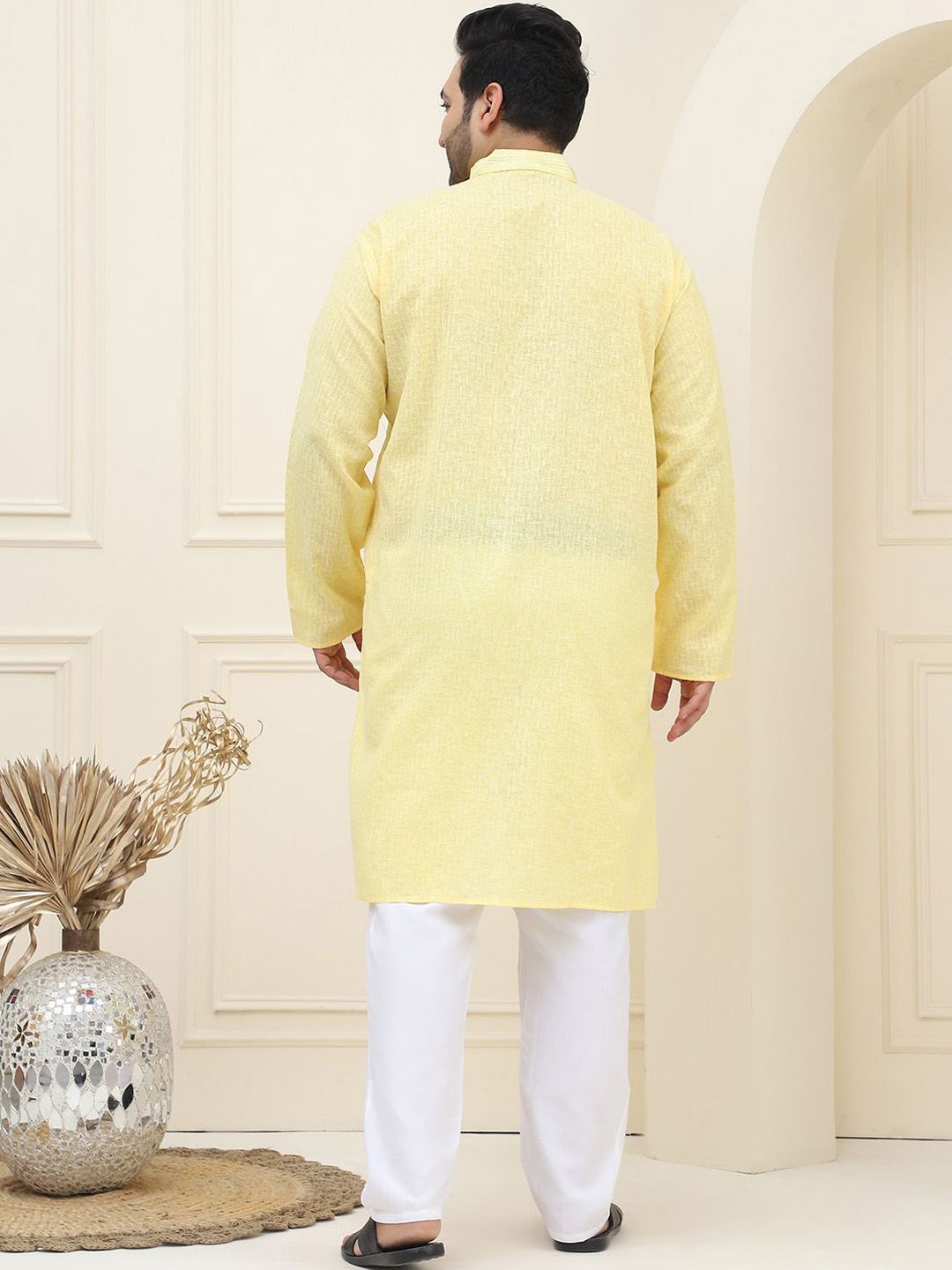 SOJANYA PLUS Checked Woven Design Pure Cotton Straight Kurta With Pyjama
