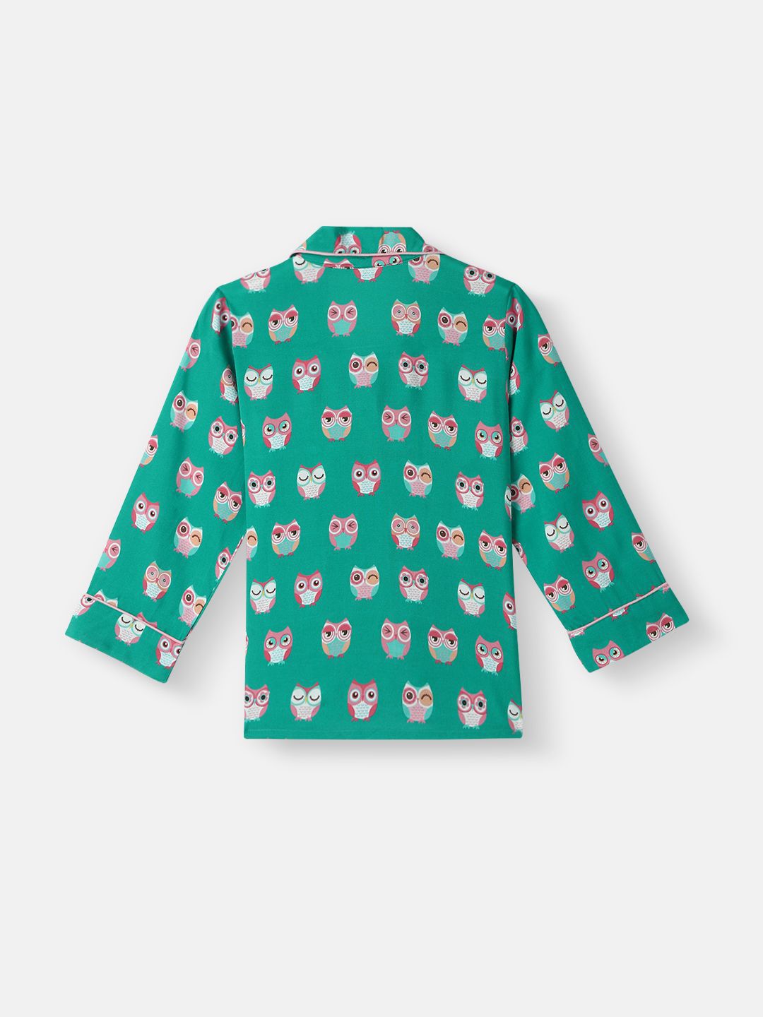 Nauti Nati Boys Owl Print Chest Pocket Shirt and Pyjama Set