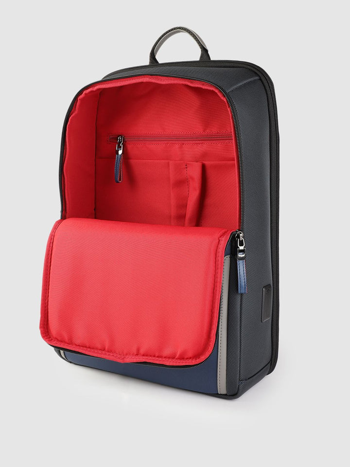 Lino Perros Unisex Colorblocked Laptop Backpack with Earphone Gate - 15.2L