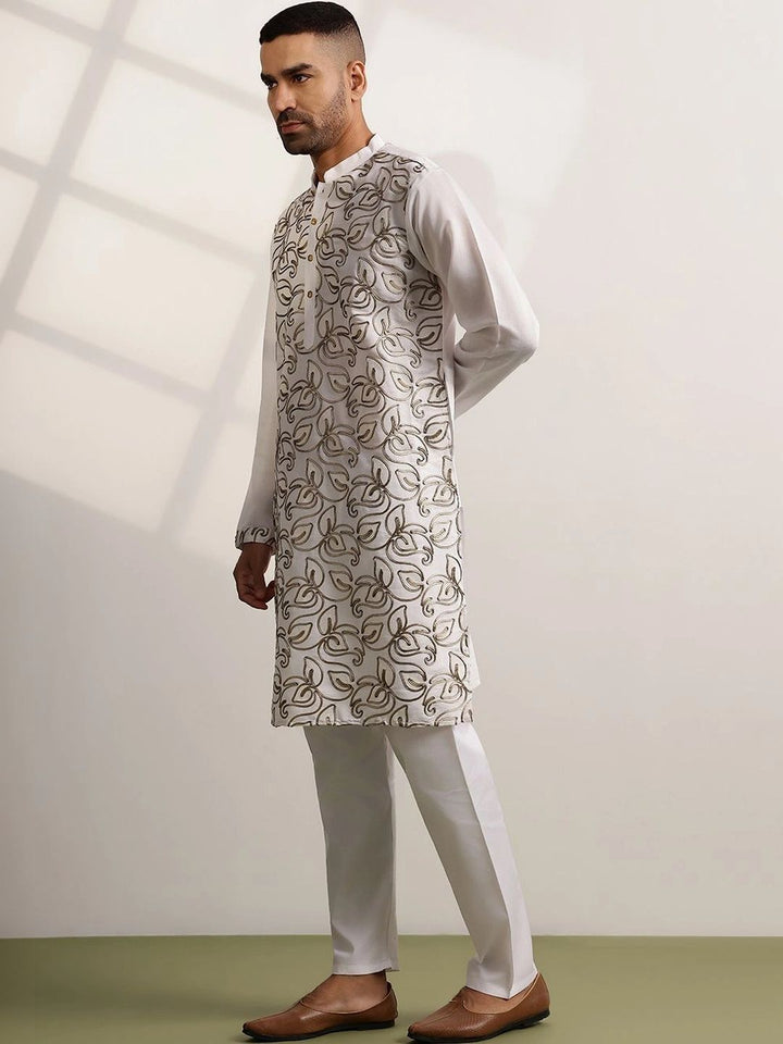 Anouk Men Ethnic Motifs Embroidered Regular Thread Work Kurta with Pyjamas