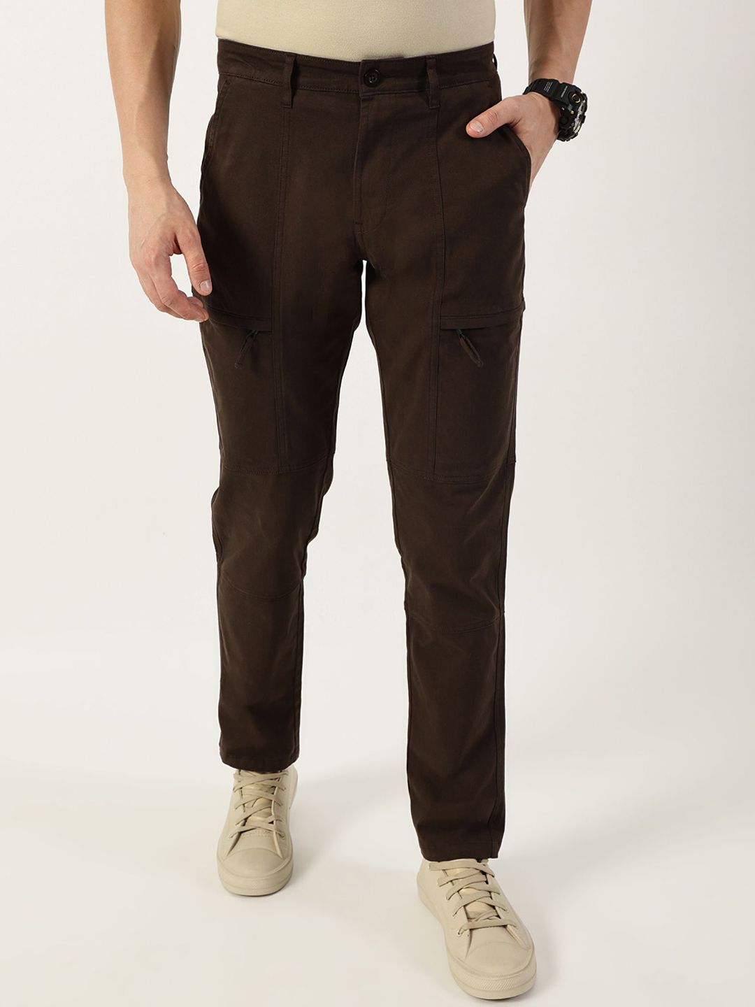 Thomas Scott Men Smart Fit Mid-Rise Trousers