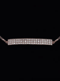PANASH 925 Sterling Silver Rose Gold-Plated CZ-Studded Charm Bracelet