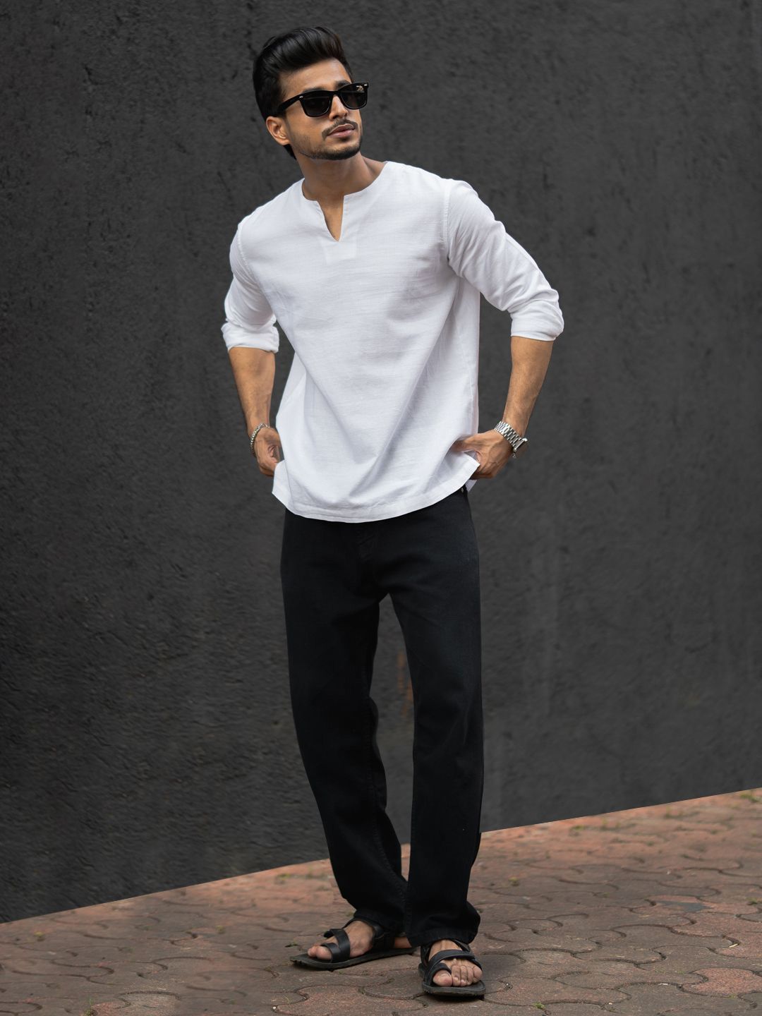 Powerlook Collarless Casual Shirt