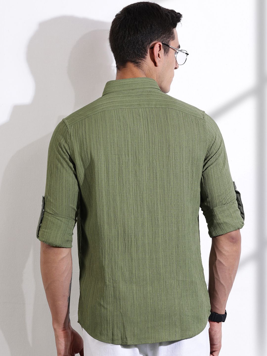 Thomas Scott Men Classic Slim Fit Opaque Casual Shirt