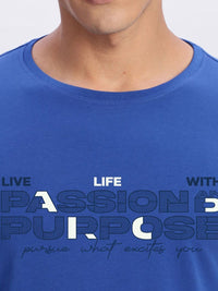 ADRO Typography Printed Round Neck Cotton T-shirt