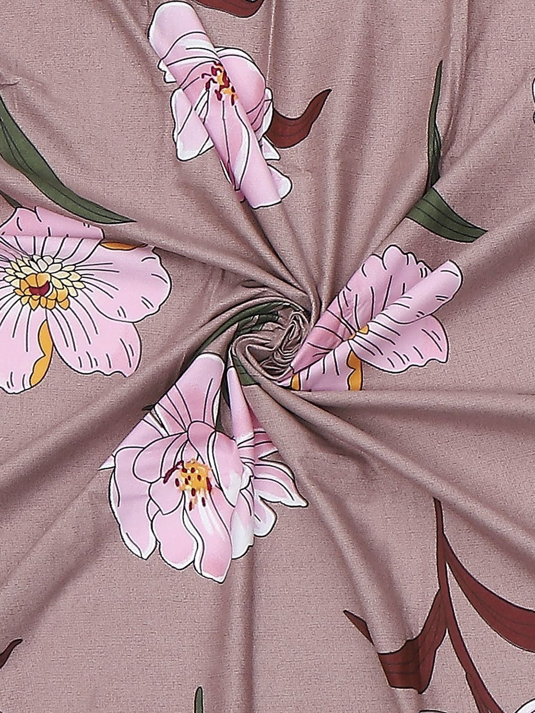 Monte Carlo Pixel Pink & Green Floral Printed 120 TC Single Bedsheet Set 1.52 m x 2.30 m