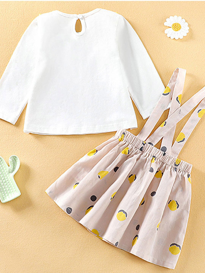 YK Girl Printed Top & Skirt Clothing Set