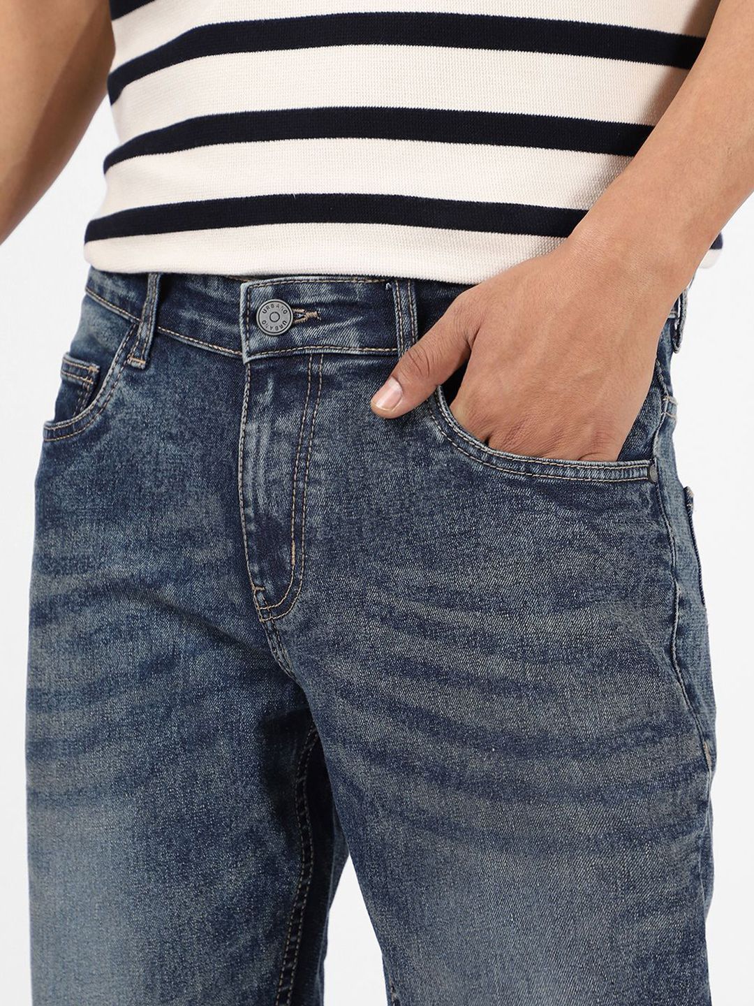 Urbano Fashion Men Bootcut Heavy Fade Stretchable Jeans
