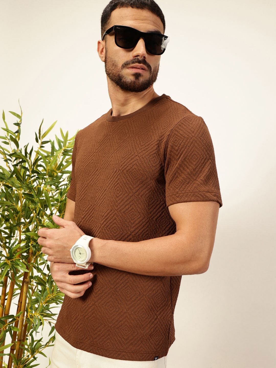 Thomas Scott Men Anti Odour Solid Round Neck T-Shirt