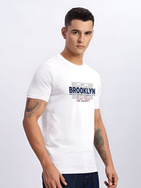ADRO Typography Printed Round Neck Cotton T-shirt