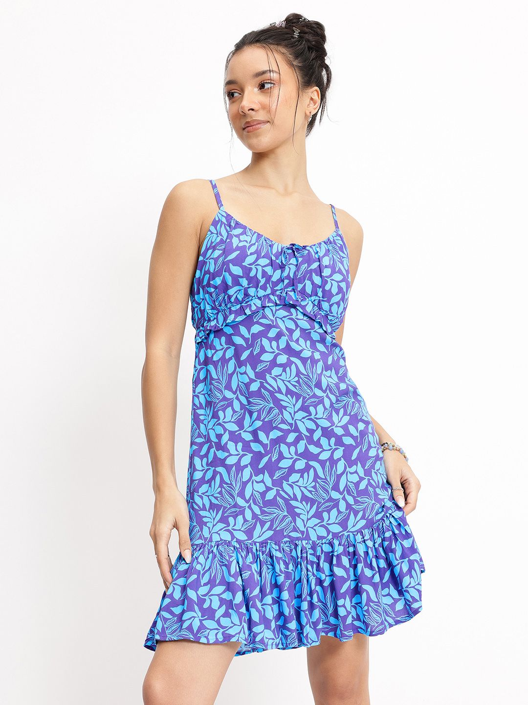 DressBerry Flounce Whirl Ruffles Empire Midi Dress