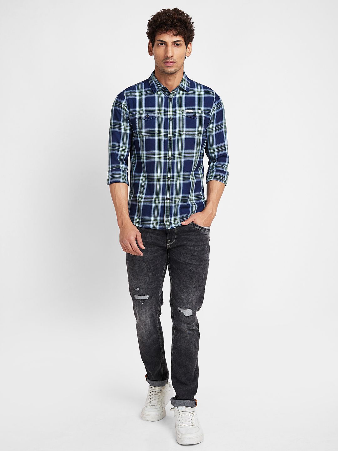 Being Human Classic Slim Fit Tartan Checks Casual Shirt