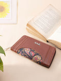 Zouk Women Dicetak Kulit Arika Zipper Wallet