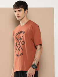 Difference of Opinion Men Graphic Printed Embossed Oversized T-shirt