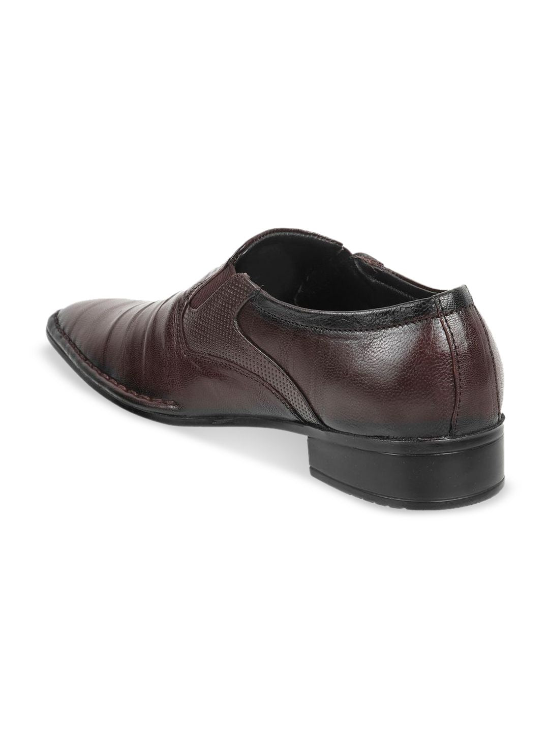 Metro Men Leather Round Toe Formal Slip-Ons