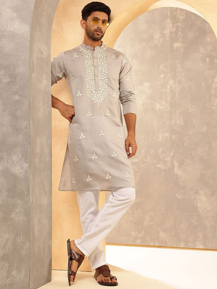 Anouk Men Embroidered Regular Kurta with Pyjamas