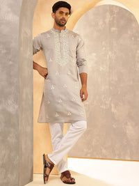 Anouk Men Embroidered Regular Kurta with Pyjamas