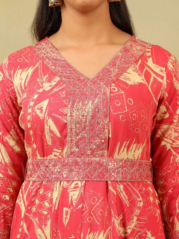Mamicha Print A-Line Midi Dress