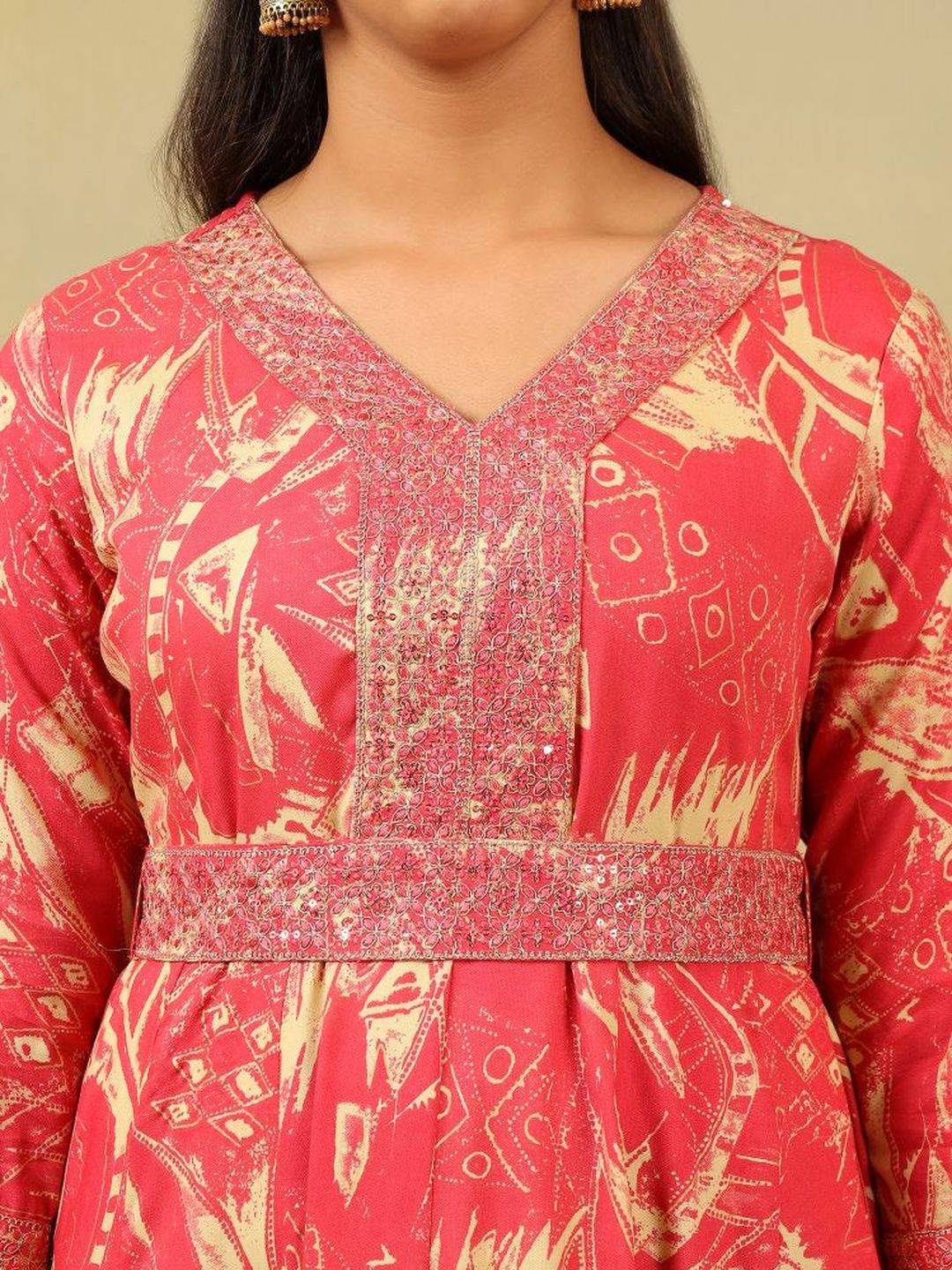 Mamicha Print A-Line Midi Dress