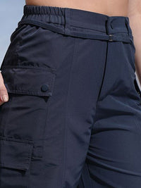 CHIC BY TOKYO TALKIES Women Flared Pleated Cargos Trousers