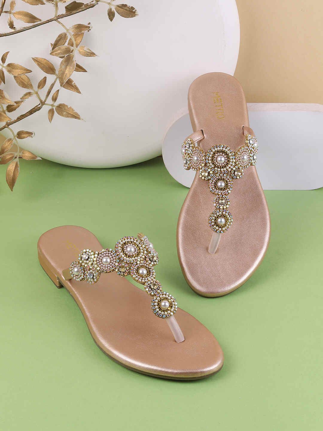 Metro Synthetic Open-Toe Flats