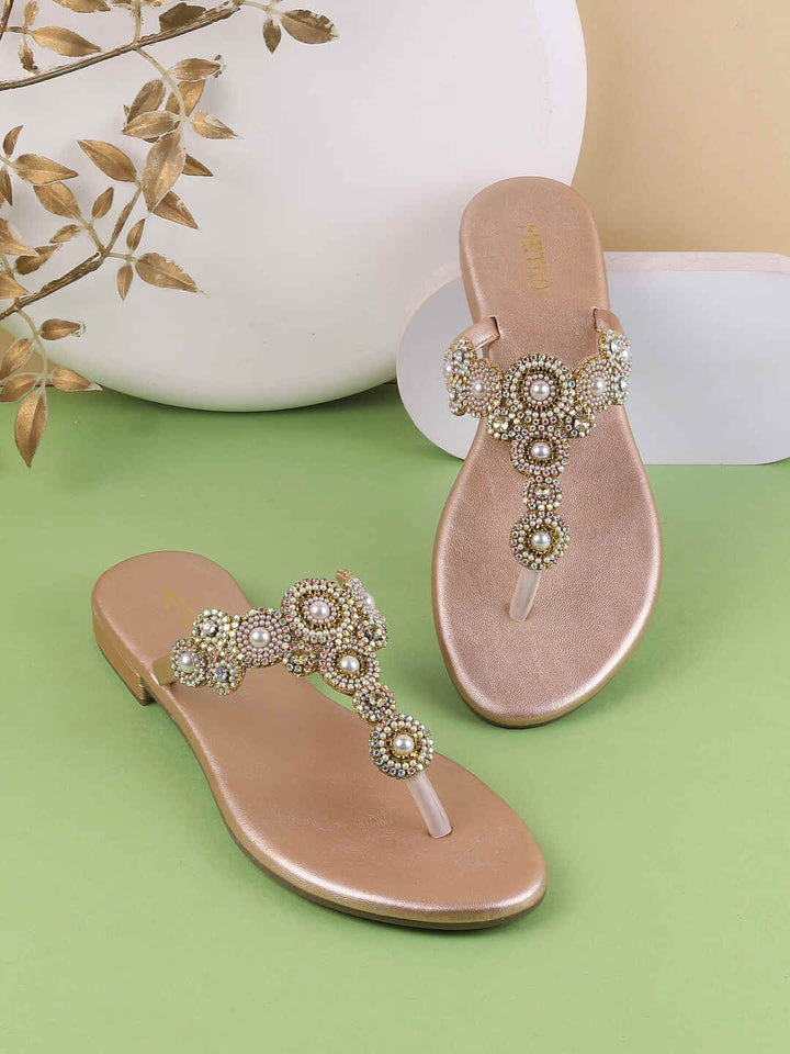 Metro Synthetic Open-Toe Flats