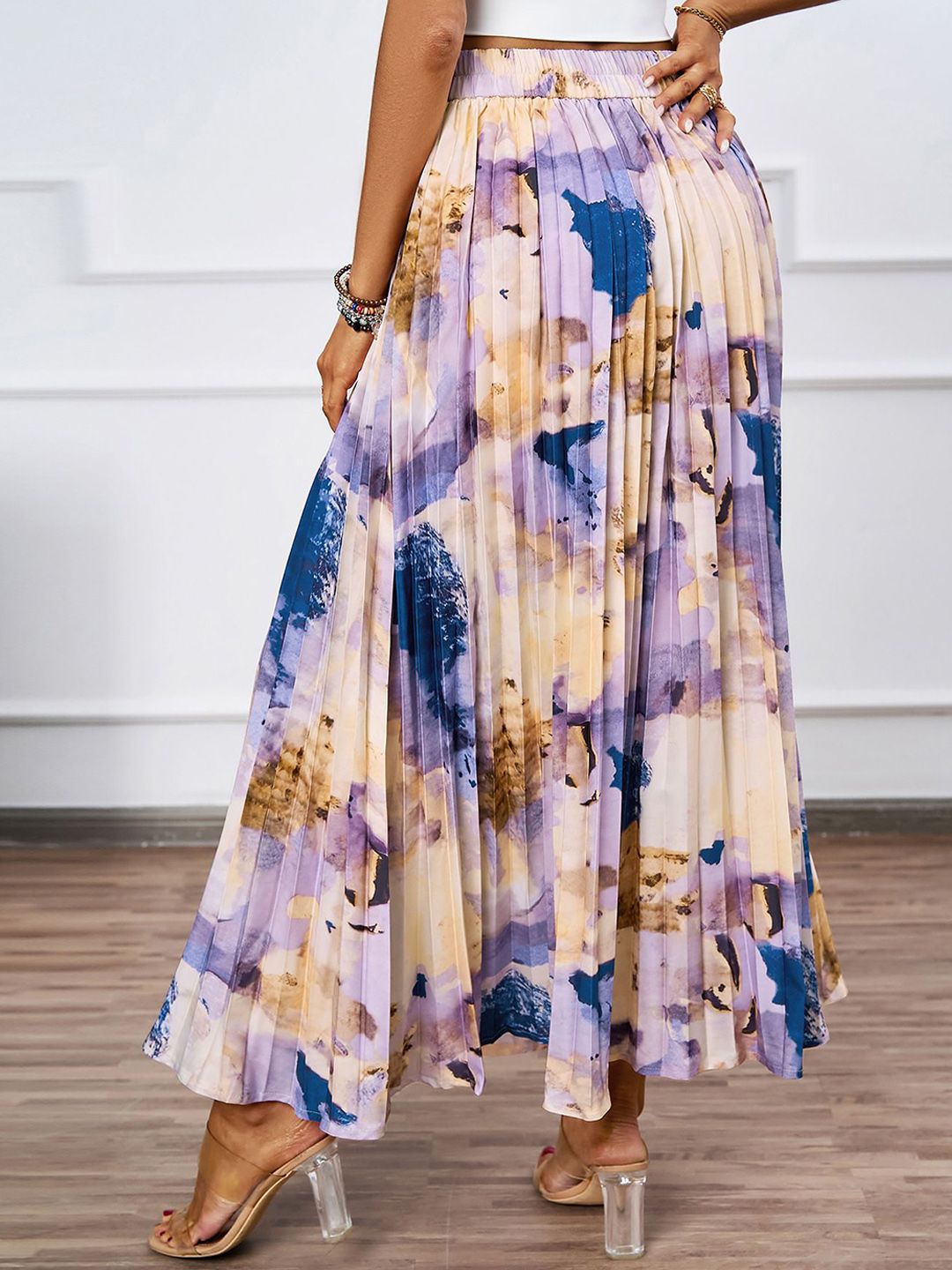 all about you Printed A-Line Maxi Skirt