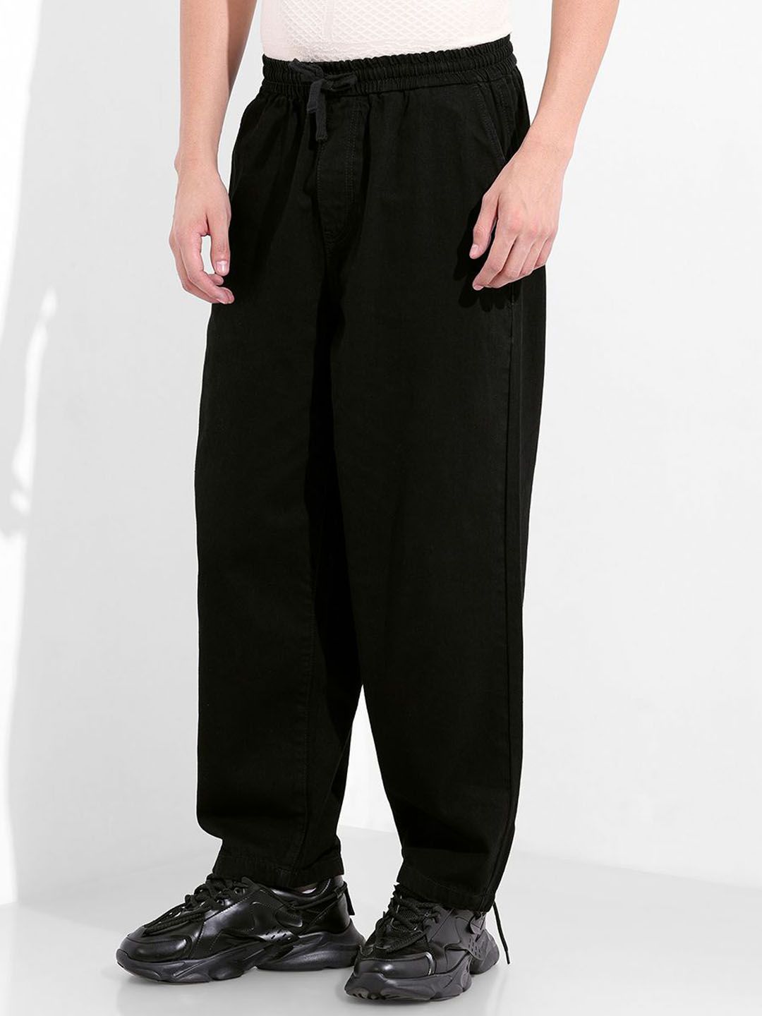 The Indian Garage Co. Men Pure Cotton Wide Leg Mid-Rise Jeans