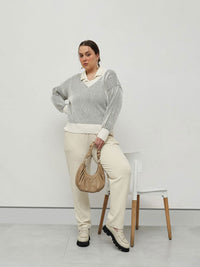 CURVY STREET Women Striped Pullover Sweater