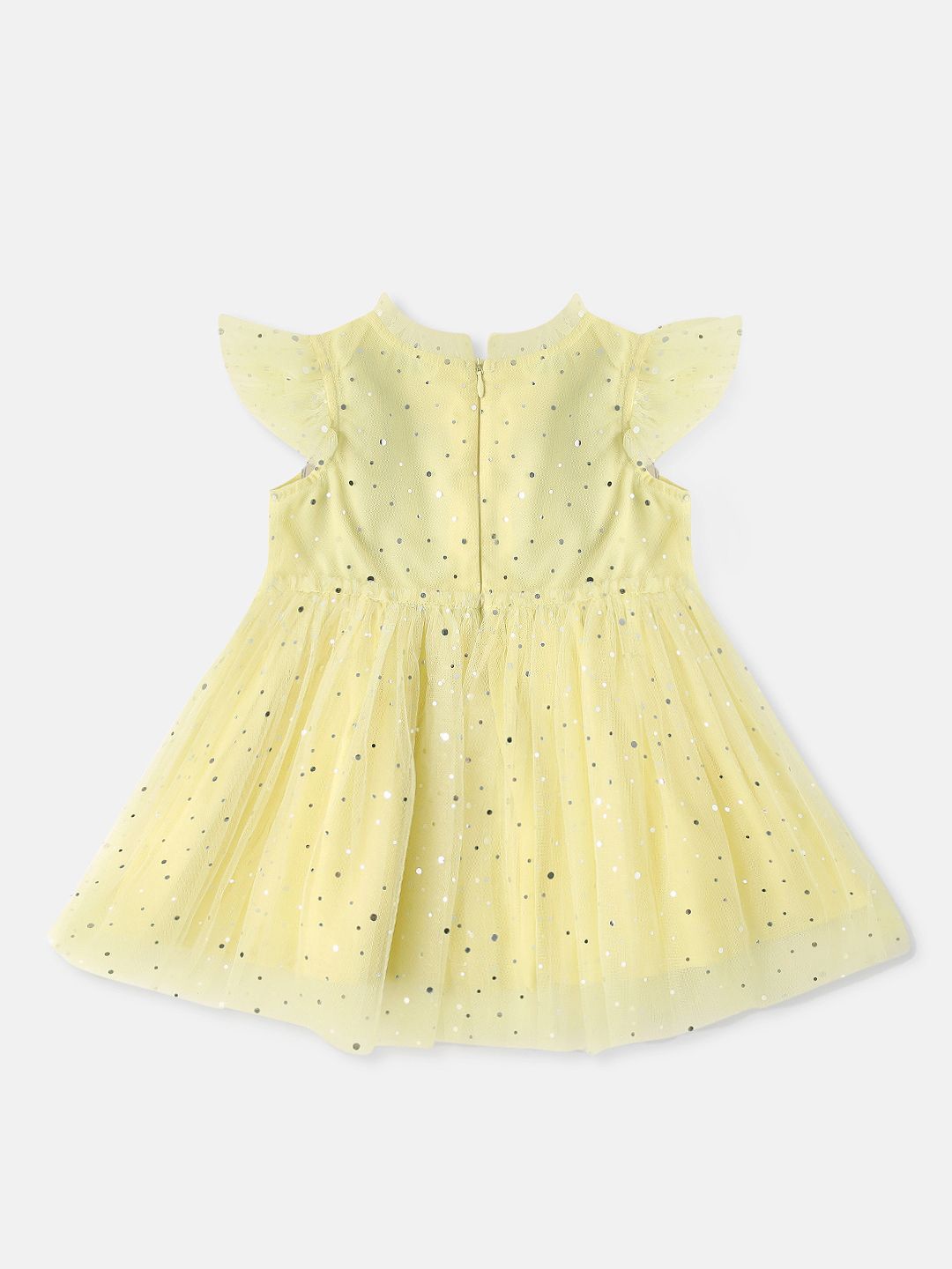 Nauti Nati Girls Shimmery Party Frock With Ruffle Sleeves