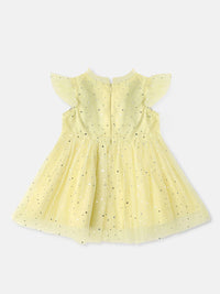 Nauti Nati Girls Shimmery Party Frock With Ruffle Sleeves