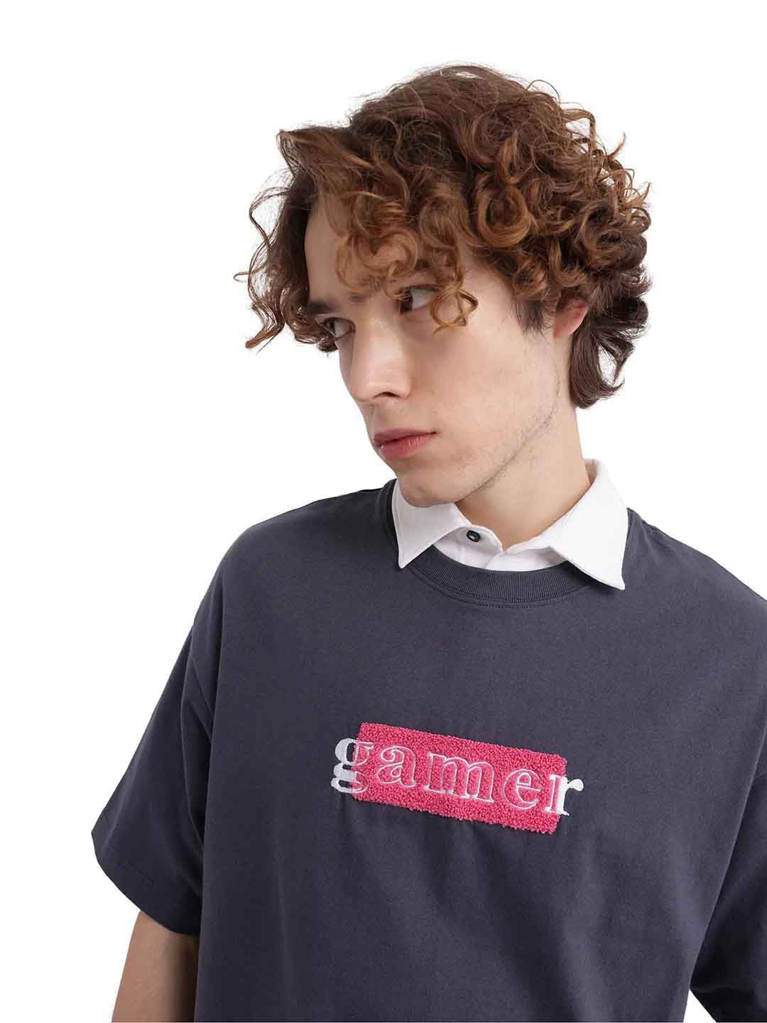 RARE RABBIT Men Printed Applique T-shirt