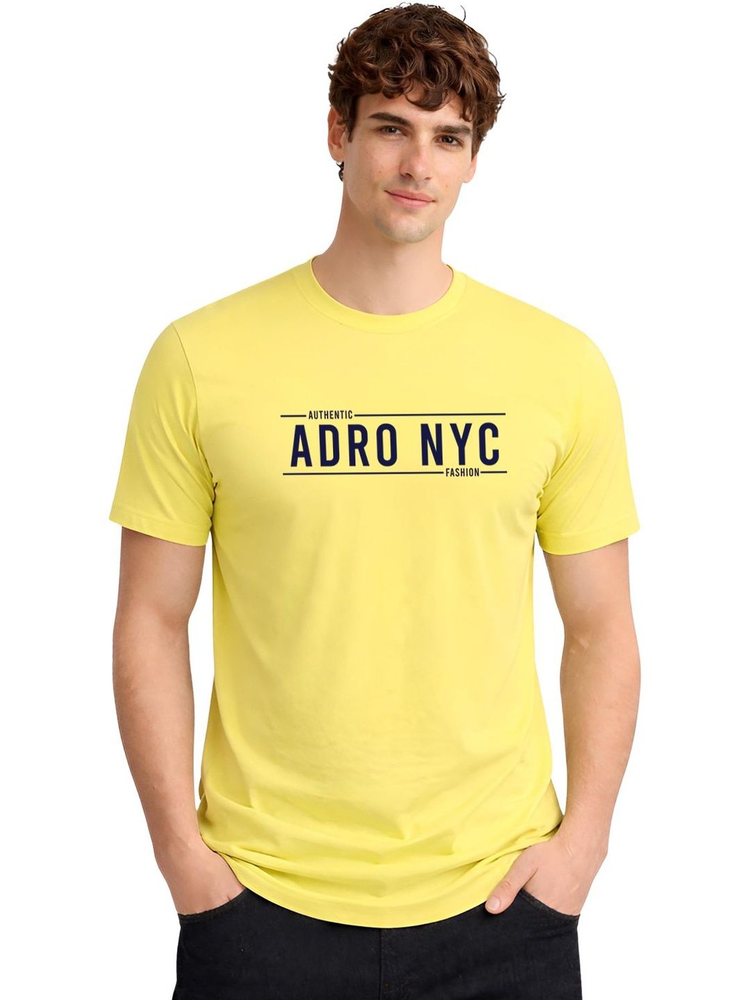 ADRO Men Typography Printed T-shirt