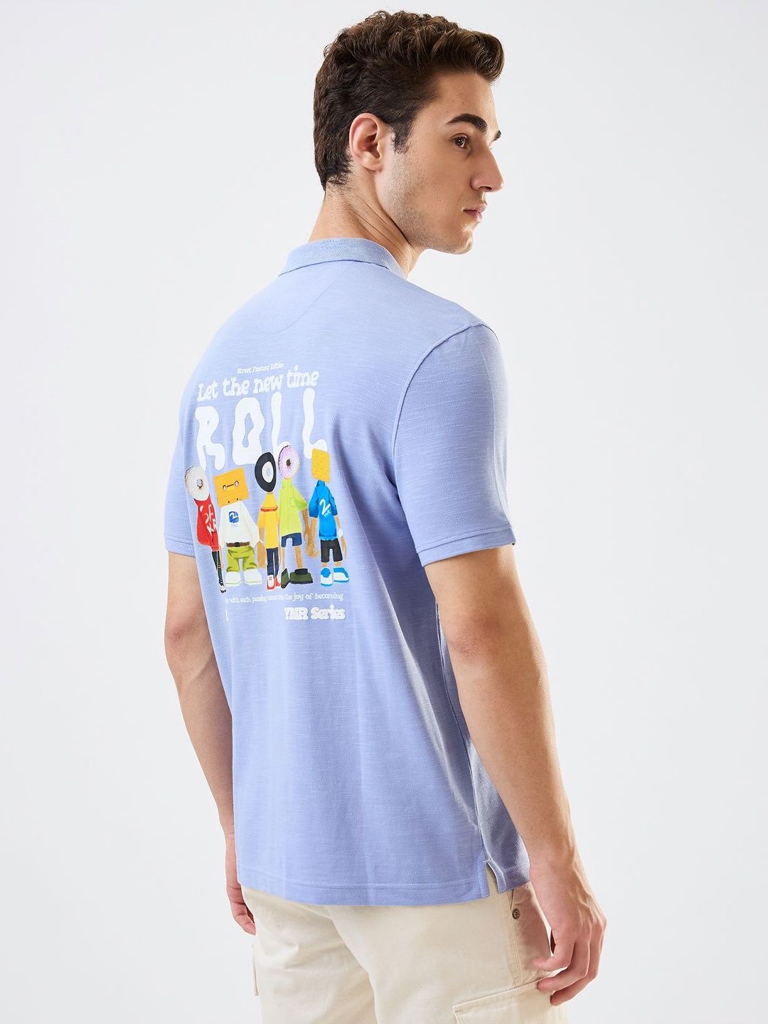 SPYKAR Men Graphic Printed Polo Collar Cotton Slim Fit T-shirt