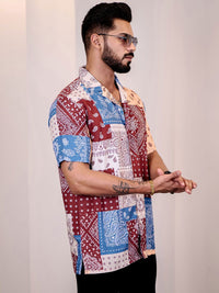 Baju Kasual Eszett Lelaki Motif Etnik Bercetak Kolar Cuba