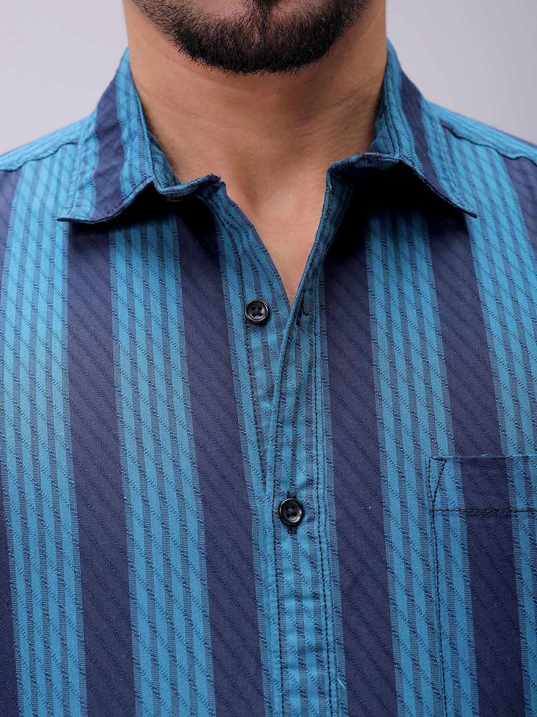 The Indian Garage Co Men Slim Fit Multi Stripes Opaque Striped Casual Shirt
