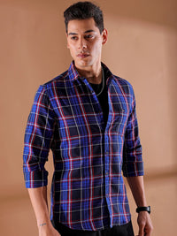 The Indian Garage Co Men Slim Fit Tartan Checks Casual Shirt