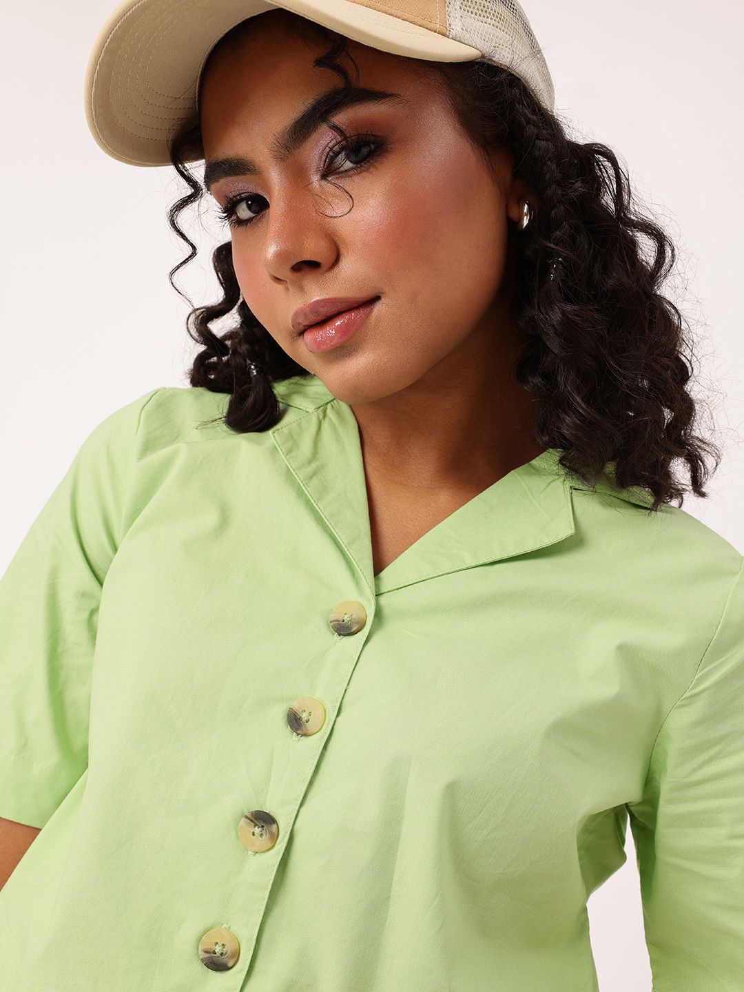 DressBerry Classic Chic Boxy Crop Shirt