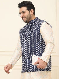 SOJANYA PLUS Jaket Sulam Lelaki Nehru Plus Size